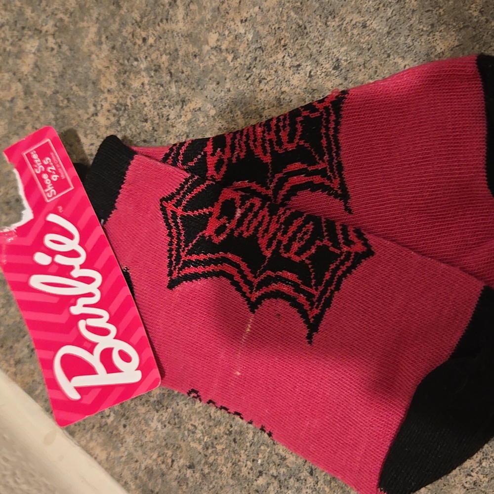 Fun Novelty  Barbie Socks Size Shoe Size 9-2.5 Nwt